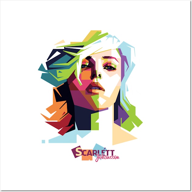 Geometric Celebrity Scarlett Johansson Wall Art by Rebus28